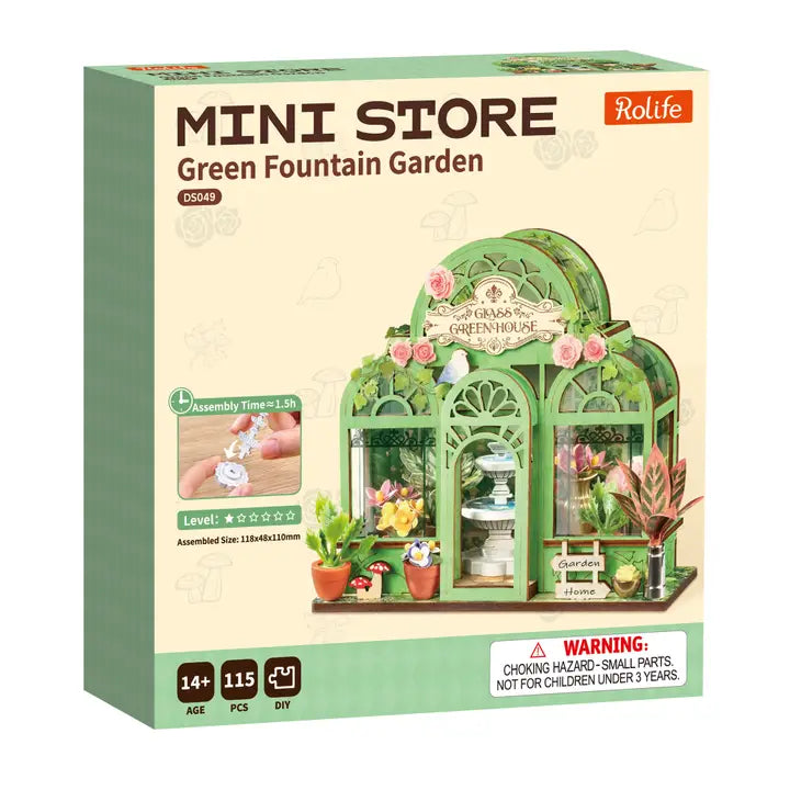 Chargez l'image dans la visionneuse de la galerie, Robotime Rolife - Green Fountain Garden DIY Miniature House Figure
