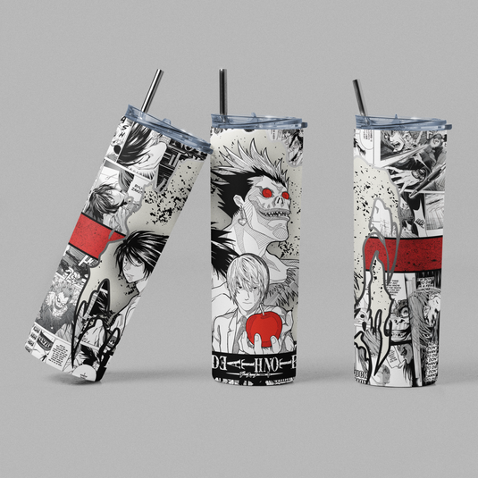 Death Note Inspired Anime Manga Red Black & White 20oz Tumbler