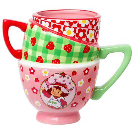 Strawberry Shortcake Picnic Floral Ceramic 3D Sculpted Mug