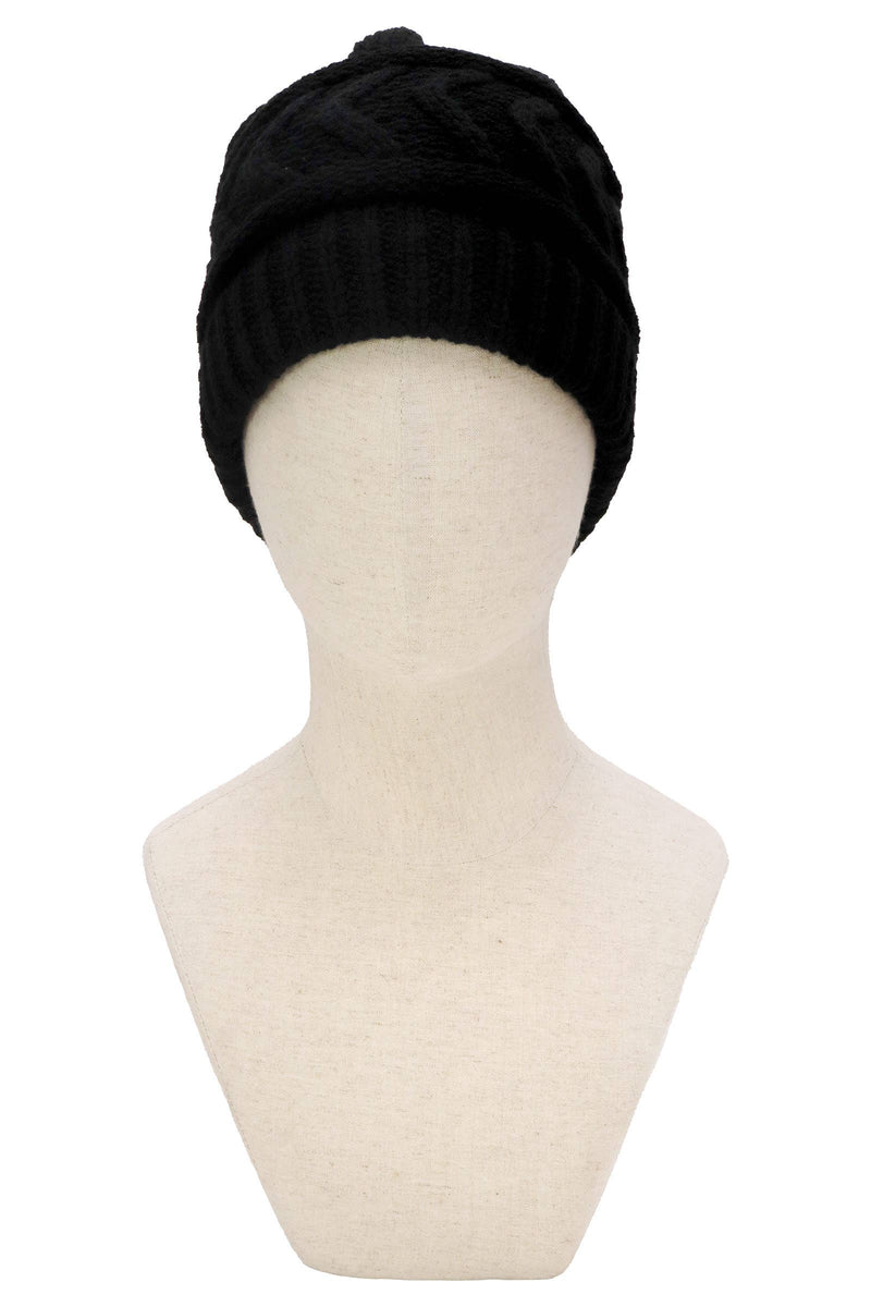 Load image into Gallery viewer, Classic Ponytail Chevron Cable Knitted Beanie
