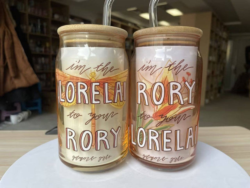 Chargez l'image dans la visionneuse de la galerie, Gilmore Girls Rory Lorelai Script 2pk 16oz Glass Tumbler
