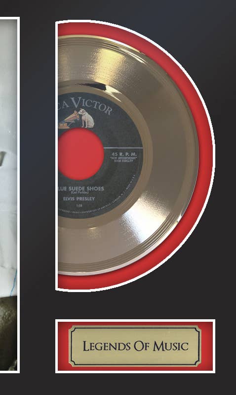 Elvis Presley - Blue Suede Shoes Framed 45 Gold Record Display