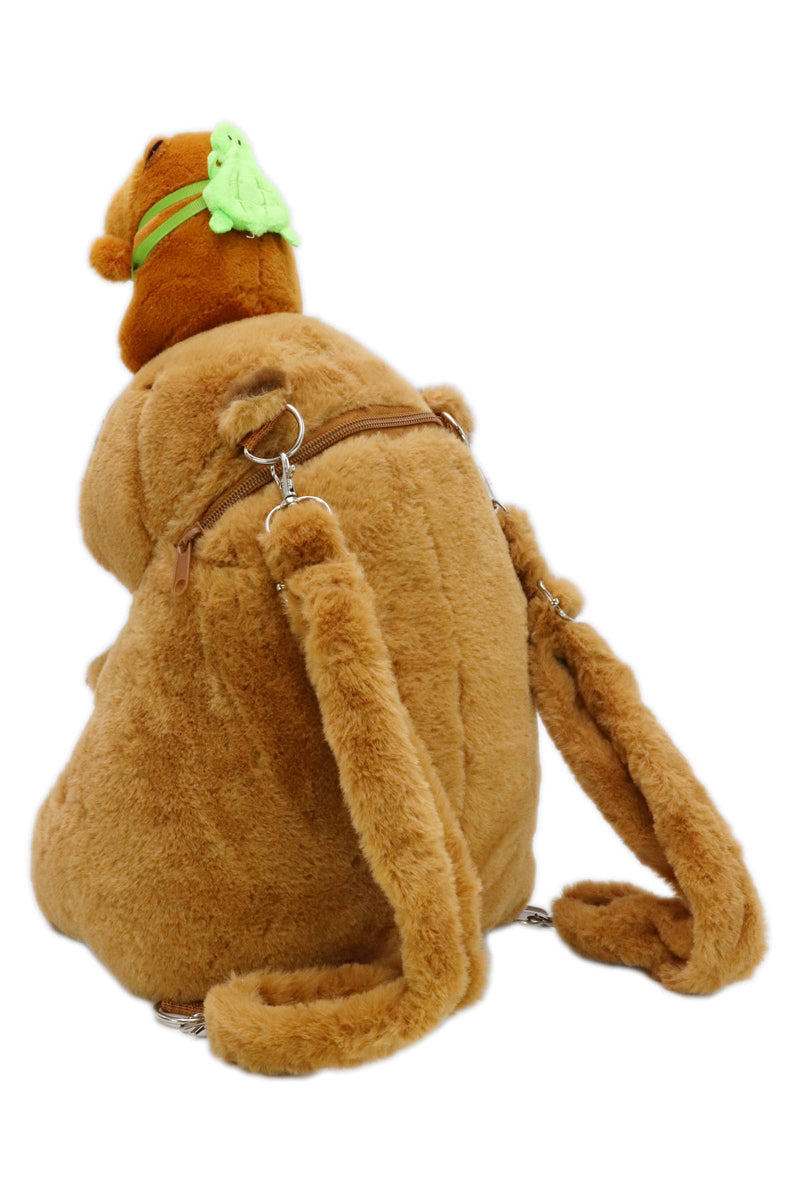 Chargez l&#39;image dans la visionneuse de la galerie, Baby Capybara Fuzzy Stuffed Plush Backpack

