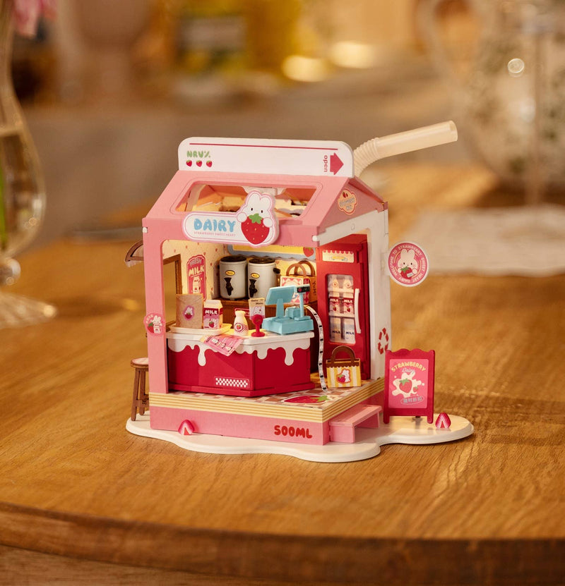 Load image into Gallery viewer, Strawberry Milk Box ROBOTIM Rolife DIY Miniature House
