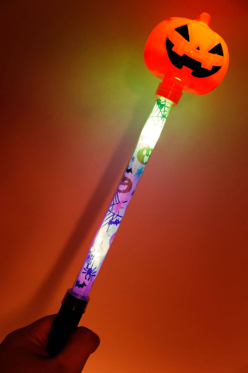 Cargue la imagen en el visor de la galería, Ghost Pumpkin Head Colorful Led 1pc Light-up Wand
