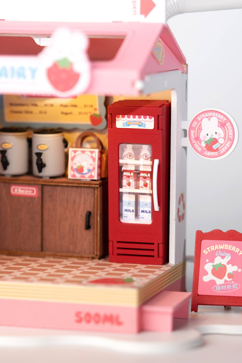Load image into Gallery viewer, Strawberry Milk Box ROBOTIM Rolife DIY Miniature House
