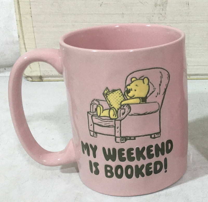 Load image into Gallery viewer, Disney Winnie the Pooh -  My Weekend is Booked Wax Resist 17oz Ceramic Pottery Mug
