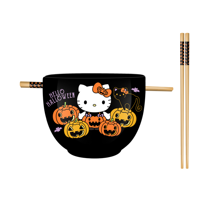 Hello Kitty Halloween Pumpkins 20oz Ceramic Ramen Bowl