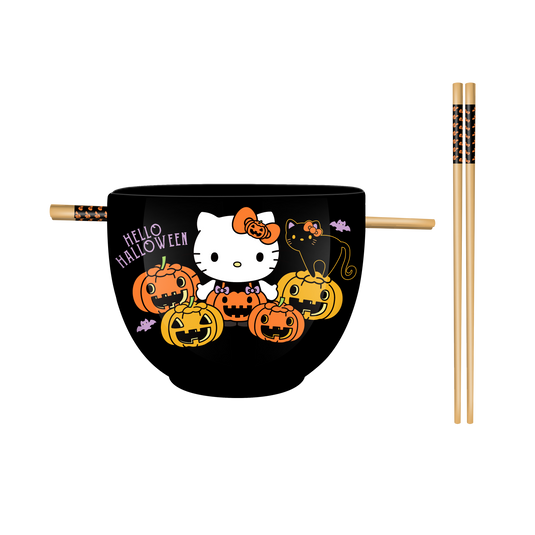 Hello Kitty Halloween Pumpkins 20oz Ceramic Ramen Bowl