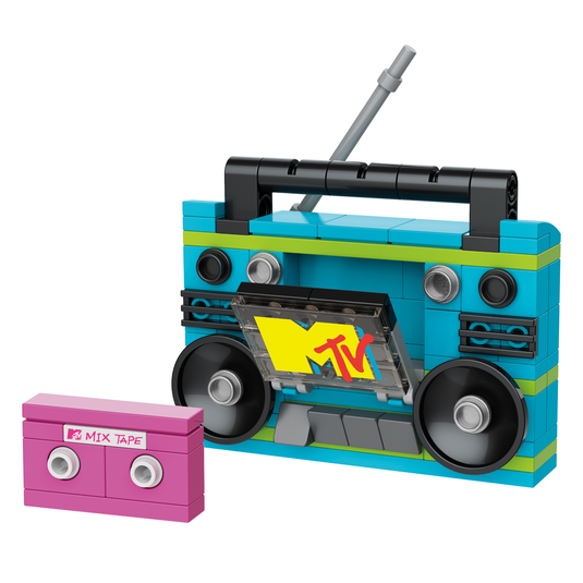 Brickcraft MTV Retro Boombox 80s Music Decor Building Brick