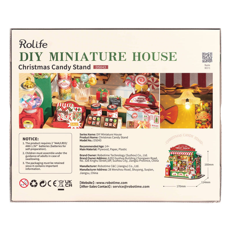 Cargue la imagen en el visor de la galería, Robotime Rolife - Christmas Candy Stand Xmas DIY House Figure
