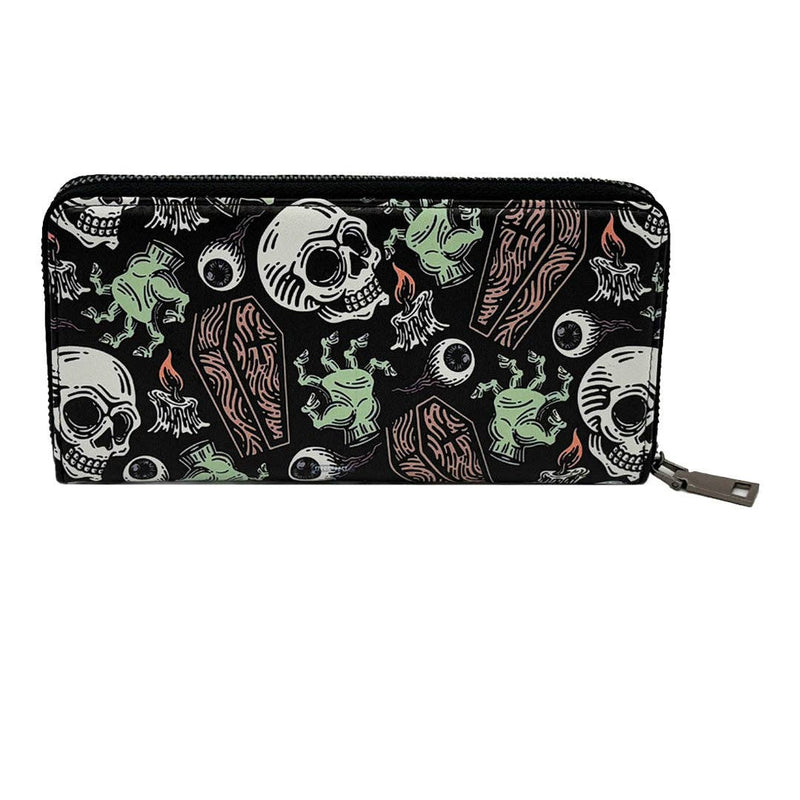 Load image into Gallery viewer, Coffins and Skulls Clutch Women Wallet
