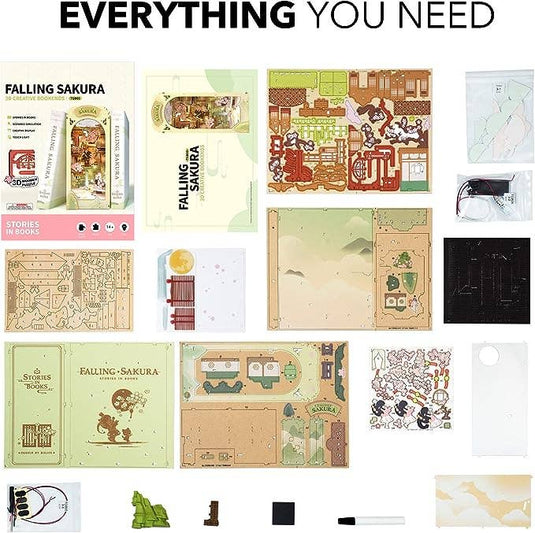 Robotime: Falling Sakura - DIY Book Nook Kits 3D Puzzle