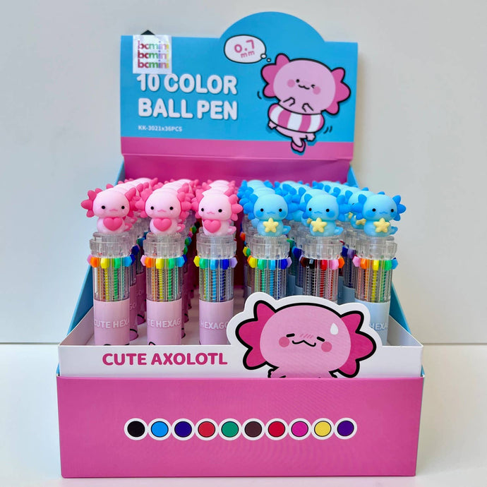Axolotl 10-Color Retractable Ball Pen