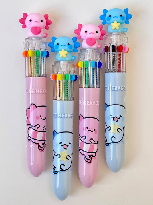 BC Mini Axolotl 10-Color Retractable 1 Single Ball Pen