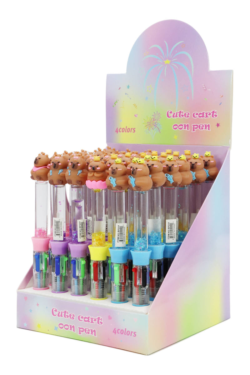 Load image into Gallery viewer, Capybara Bead Liquid Filled 4-Color Pen - 1 pcs
