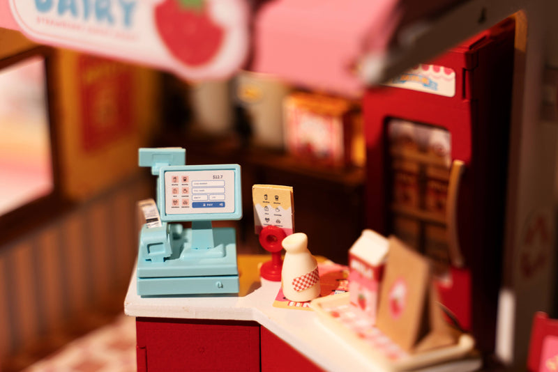 Load image into Gallery viewer, Strawberry Milk Box ROBOTIM Rolife DIY Miniature House
