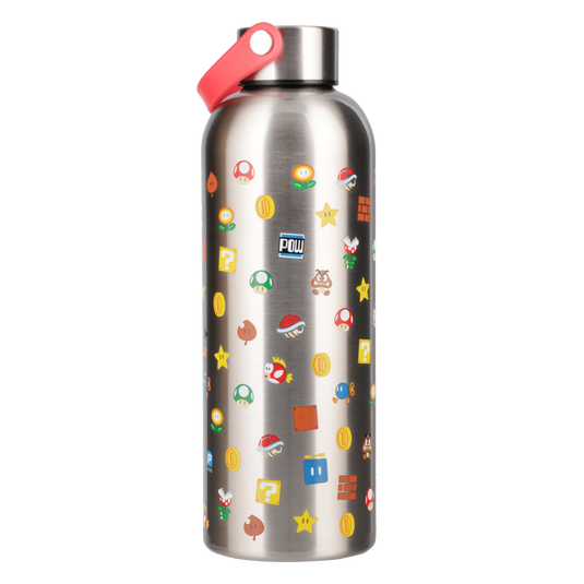 Paladone Super Mario Metal Water Bottle with Carry Loop