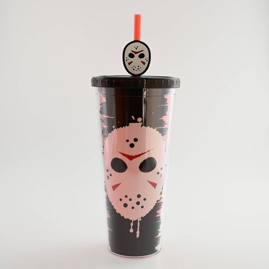 Friday the 13th Splatter Mask  24oz Plastic Cold Cup