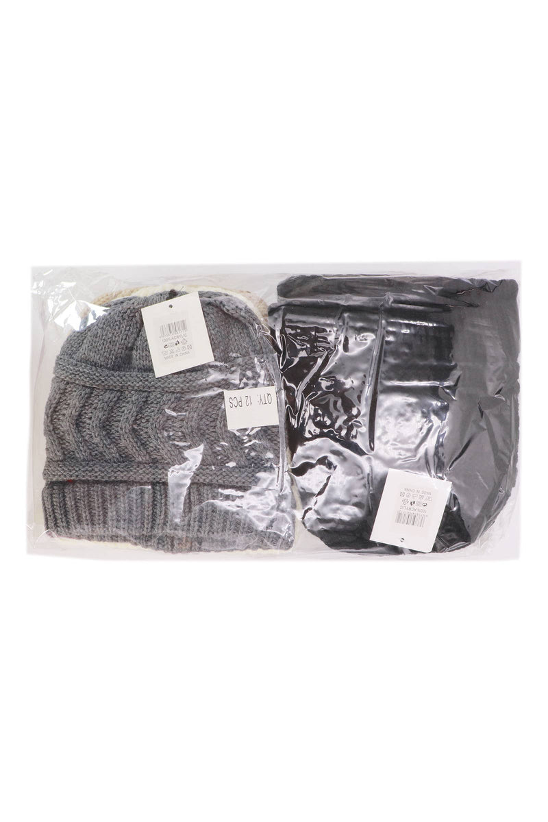 Load image into Gallery viewer, Classic Ponytail Chevron Cable Knitted Beanie
