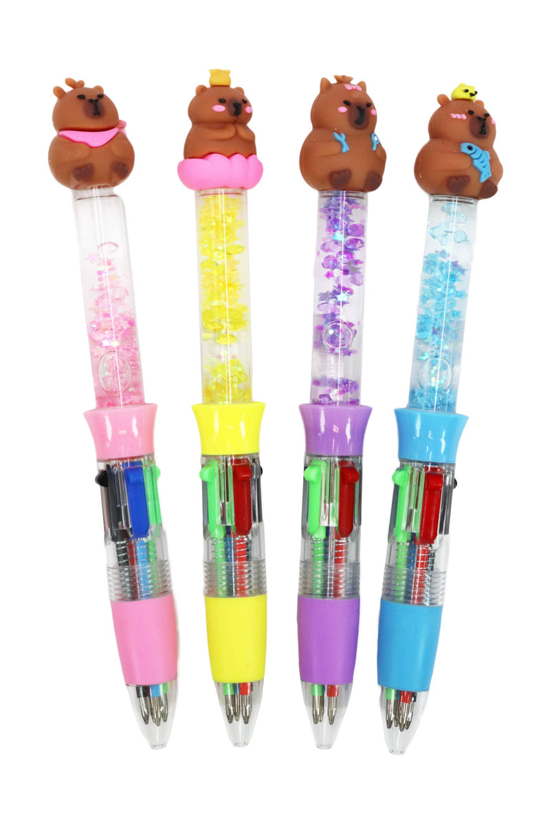 Load image into Gallery viewer, Capybara Bead Liquid Filled 4-Color Pen - 1 pcs
