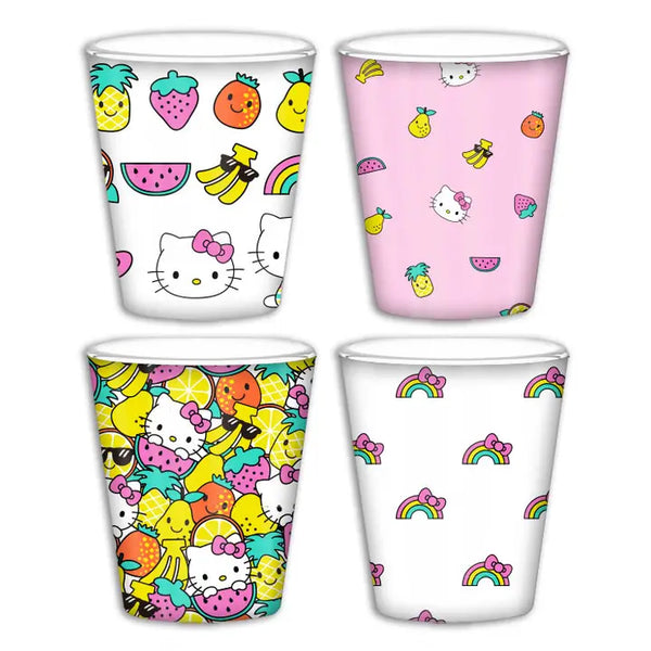 Hello Kitty Patches 4pc 1.5oz Plastic Mini Cup Set