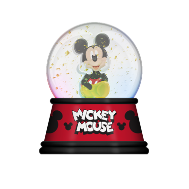 Disney - Mickey Mouse 100mm Light Up Snow Globe with Hang Tag