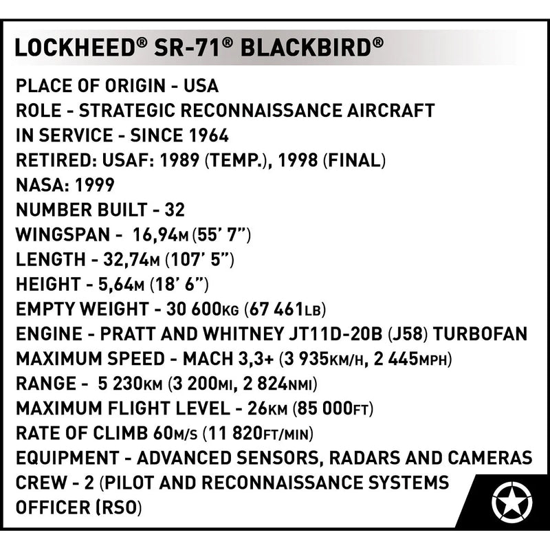 Cargue la imagen en el visor de la galería, Cobi Armed Forces - Executive Edition Lockheed SR-71 Blackbird Brick Toy
