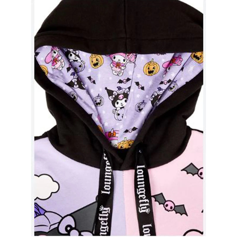 Load image into Gallery viewer, Loungefly Sanrio - Kuromi &amp; My Melody Halloween Hooded Sweatshirt
