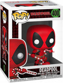 Funko POP! Marvel : Holiday - Deadpool avec des cannes de bonbon 