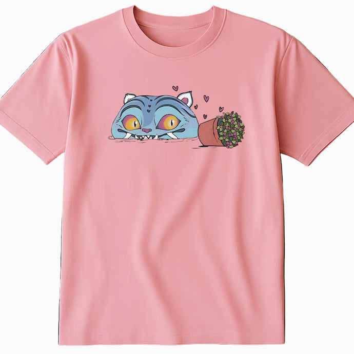 K-Pop Demon Hunters - Derpy Tiger Plant Printed T-shirt