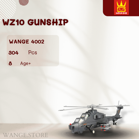 Wange Bricks: Military 4002 WZ10 Gunship Helicopter Aircraft Brick Toy