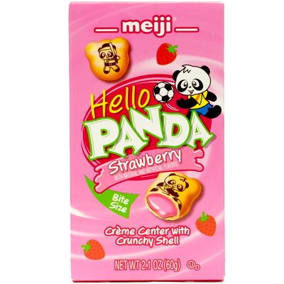Meiji - Galletas Hello Panda Rellenas de Crema de Fresa 