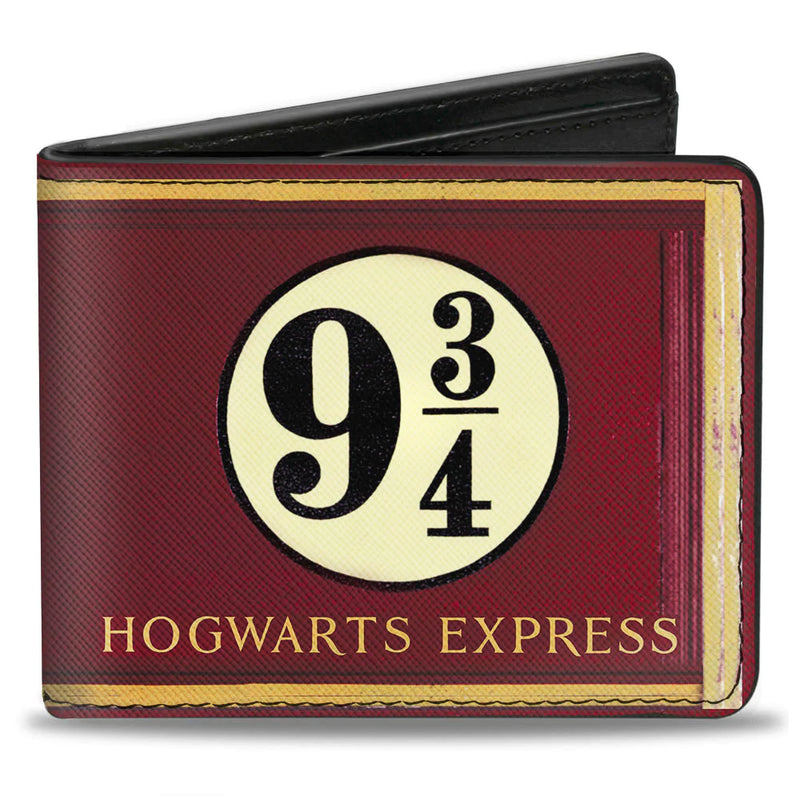 Load image into Gallery viewer, Warner Bros: Harry Potter Hogwarts Express 9 3/4 Burgundy Gold Bi-fold Men&#39;s Wallet
