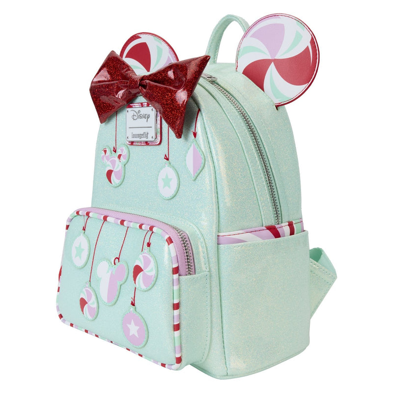 Load image into Gallery viewer, Loungefly Disney Minnie Mouse - Holiday Peppermint Ornaments  Mini Backpack
