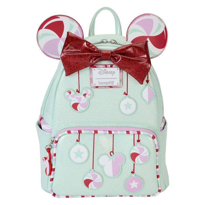 Load image into Gallery viewer, Loungefly Disney Minnie Mouse - Holiday Peppermint Ornaments  Mini Backpack
