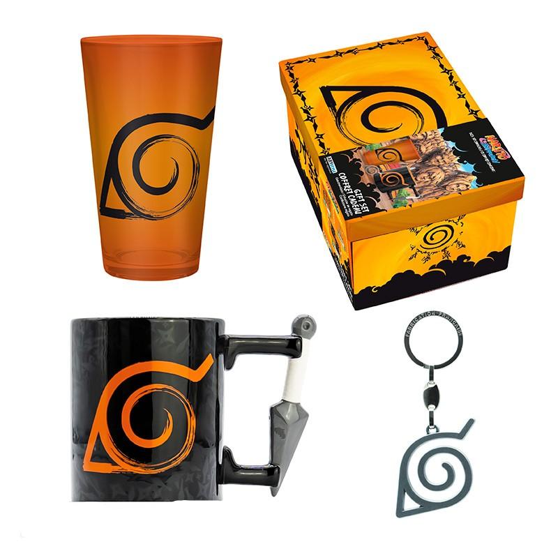 Load image into Gallery viewer, Naruto: Shippuden -  Large Glass +3D Keychain+3D Gift Set Mug
