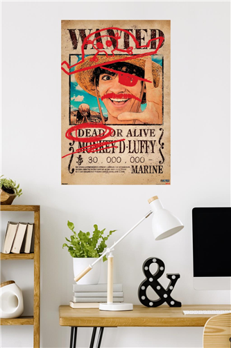 Cargue la imagen en el visor de la galería, Trends International One Piece Season 2 - Wanted Monkey D Luffy Poster
