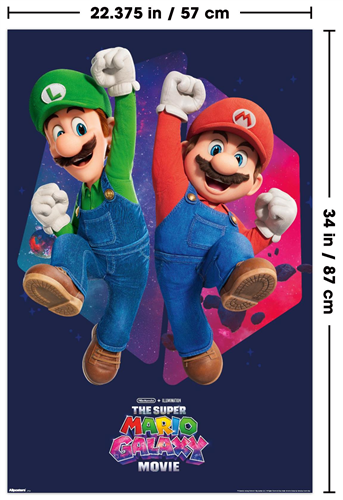 The Super Mario Galaxy Movie - Mario & Luigi Jump Poster – Kryptonite ...
