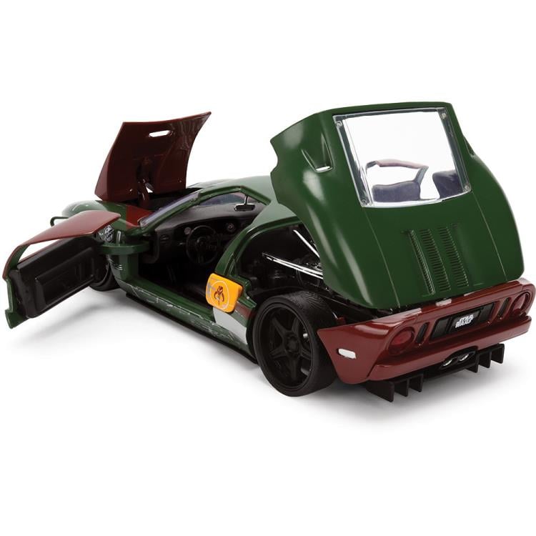 Cargue la imagen en el visor de la galería, Hollywood Rides Star Wars - Ford GT with Boba Fett Figure Jada Toys

