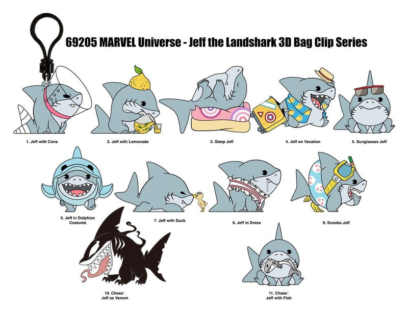 Chargez l'image dans la visionneuse de la galerie, Monogram Marvel Jeff the Land Shark Series 17 3D 1 piece Foam Bag Clip, Blind Bag Figural
