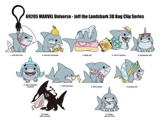 Monogram Marvel Jeff the Land Shark Series 17 3D 1 piece Foam Bag Clip, Blind Bag Figural