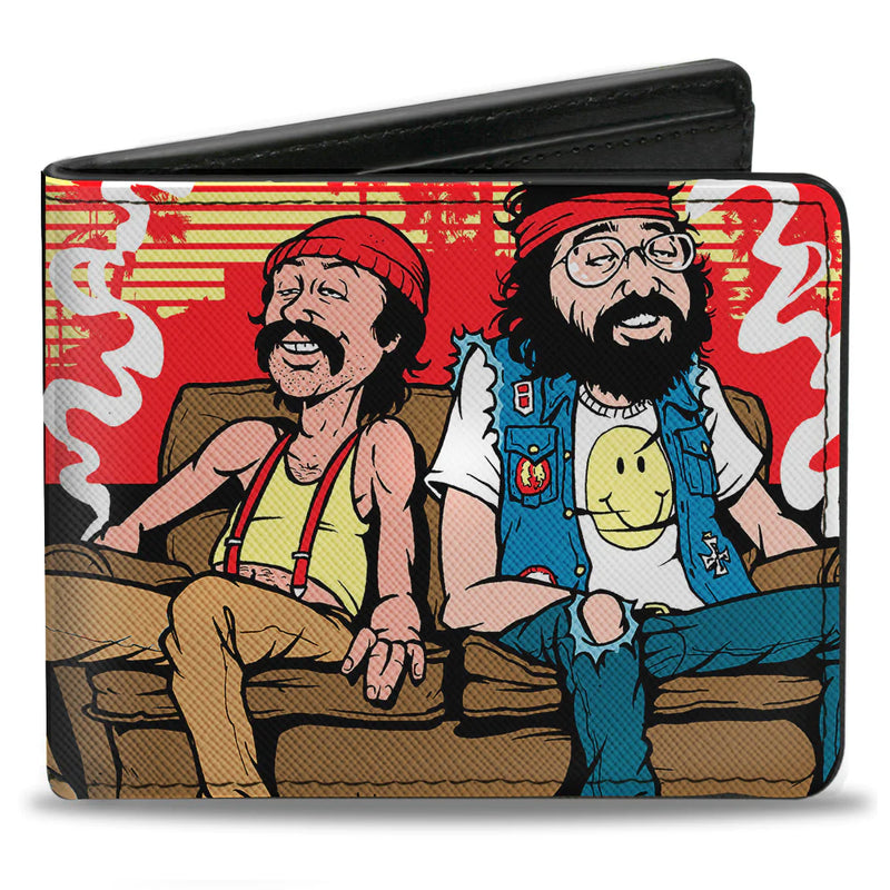 Load image into Gallery viewer, Cheech &amp; Chong On Couch Cartoon Canvas Bi-Fold Wallet
