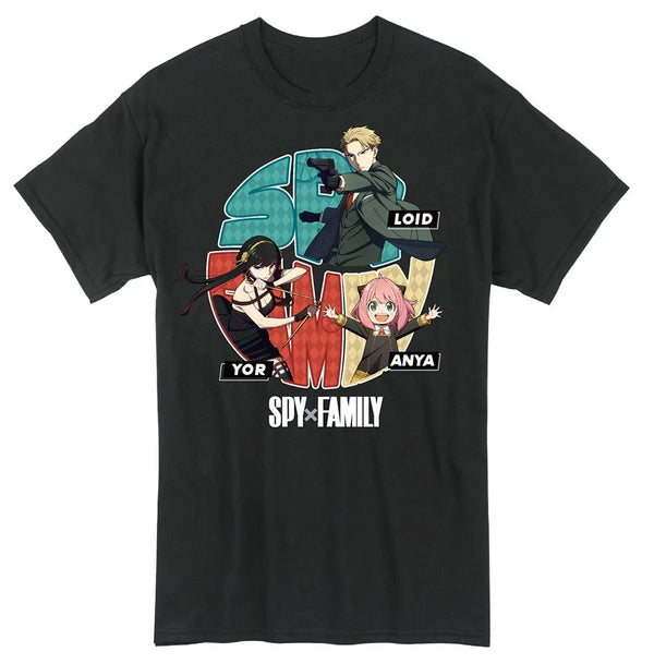 Spy X Family-  Forger Family Group Black T-shirt