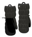 Bioworld Ski Mittens L/XL Kids Quilted Reflective Black Gloves