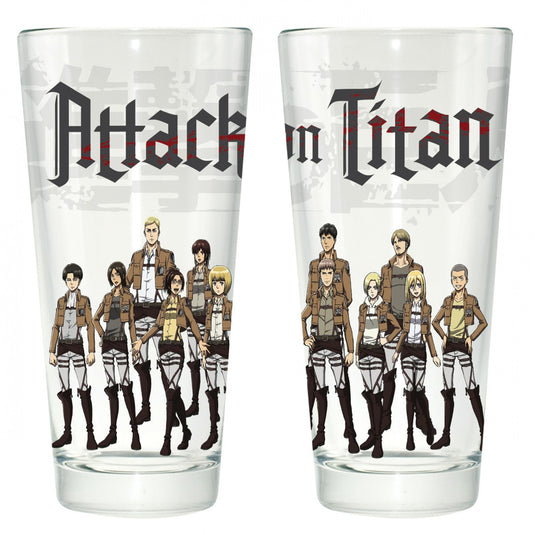 Surreal Entertainment Attack On Titan Title Group Pint Glass 16oz