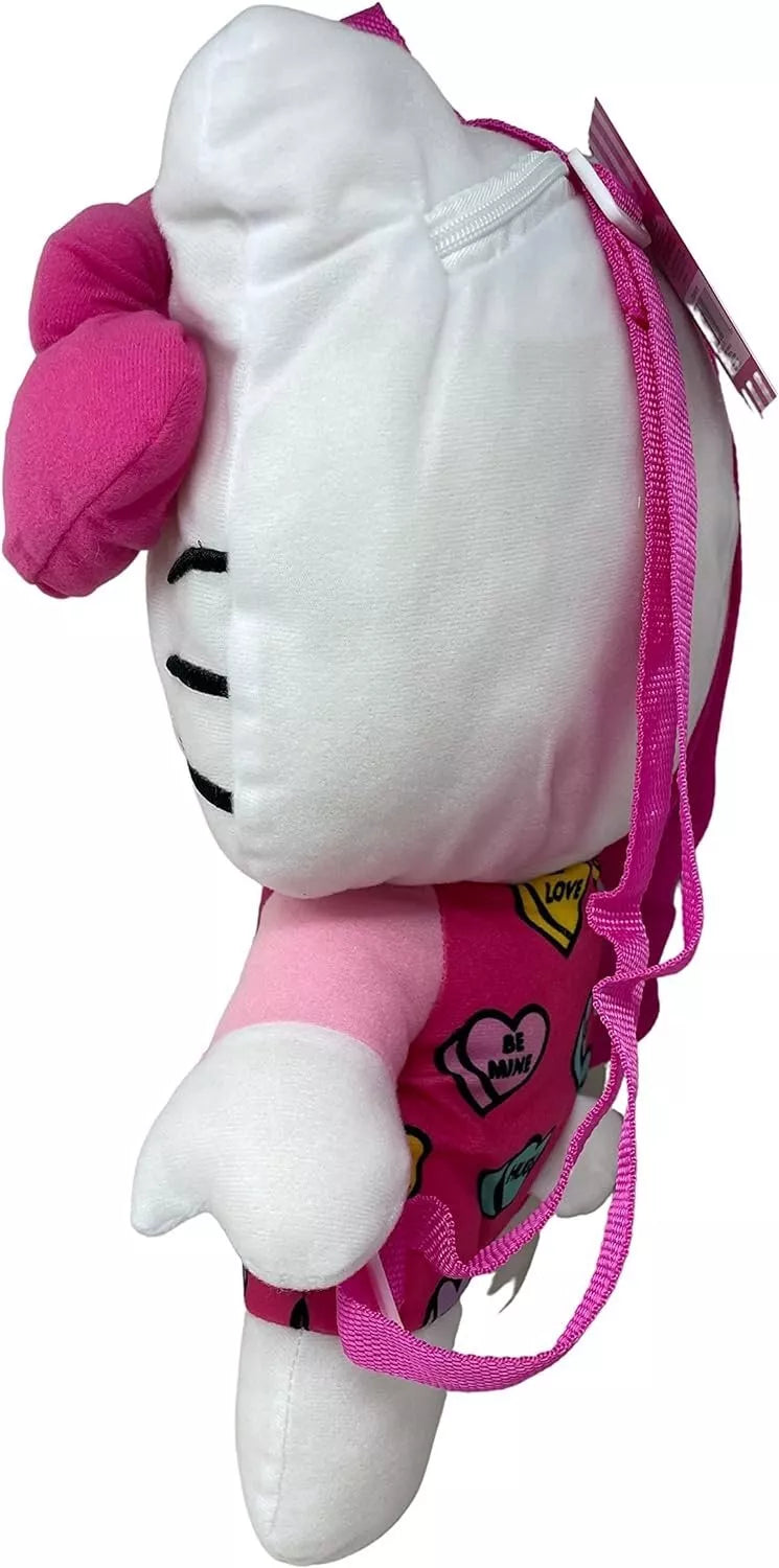 Hello Kitty - Hello Kitty Pink Heart Overall 18" Plush Backpack