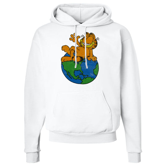 Rex Garfield - White Graphic Adult Pull-Over Hoodie