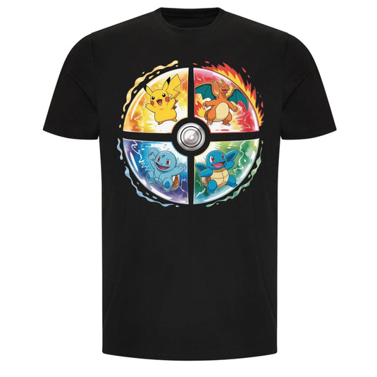 Pokemon - Characters Youth Black T-Shirt
