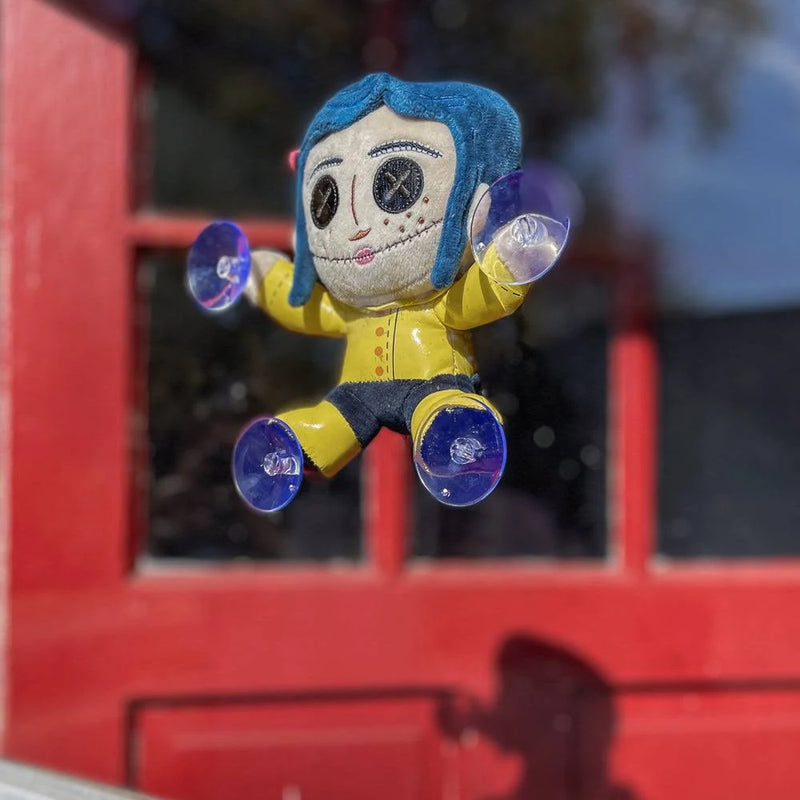 Load image into Gallery viewer, Coraline Button-Eyed Coraline Plush Window Clinger
